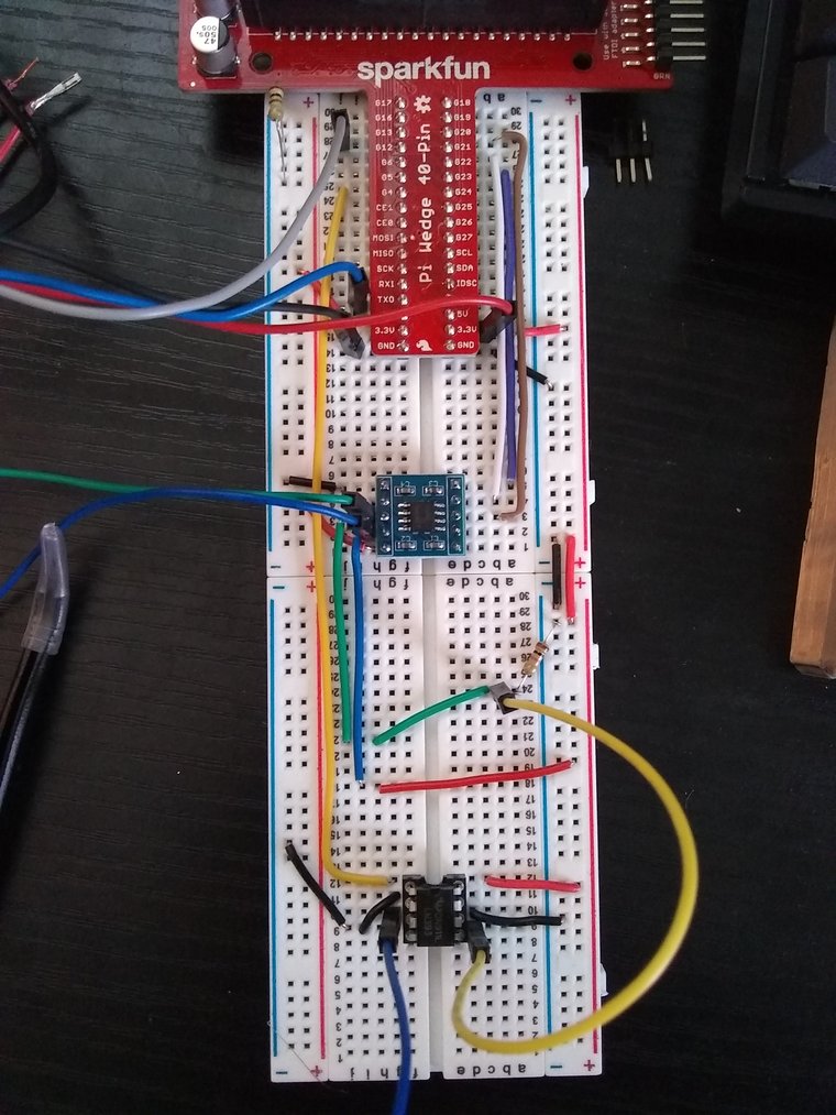 Breadboard test of the Pi Shield