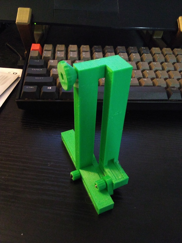 3D printed Laptop stand, "undeployed" - front view