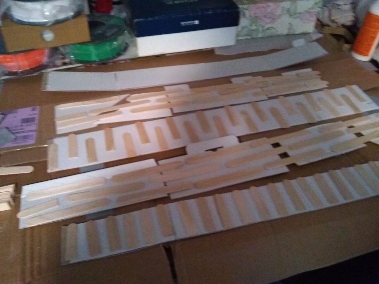 alternating popsicle stick pattern on cardboard samples